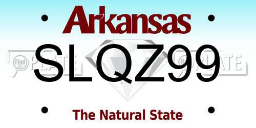 SLQZ99 Arkansas License Plate