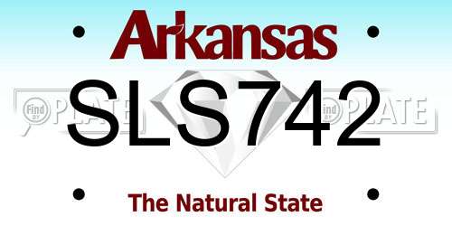 SLS742 Arkansas License Plate