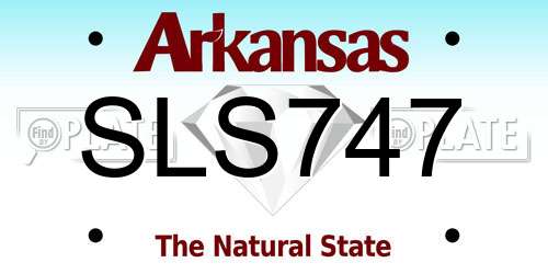 SLS747 Arkansas License Plate