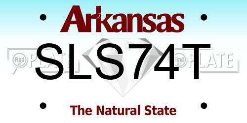 SLS74T Arkansas License Plate