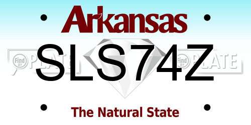 SLS74Z Arkansas License Plate