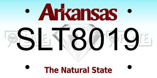 SLT8019 Arkansas License Plate