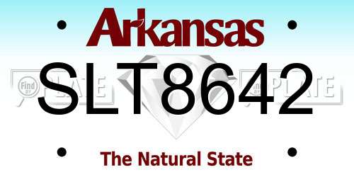 SLT8642 Arkansas License Plate