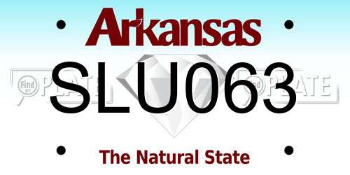 SLU063 Arkansas License Plate