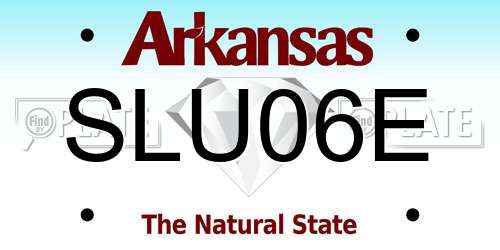 SLU06E Arkansas License Plate