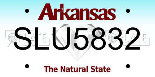 SLU5832 Arkansas License Plate