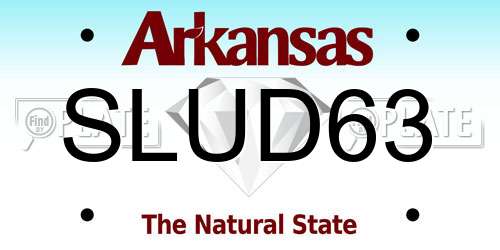 SLUD63 Arkansas License Plate