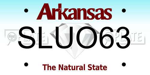 SLUO63 Arkansas License Plate
