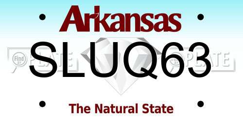 SLUQ63 Arkansas License Plate