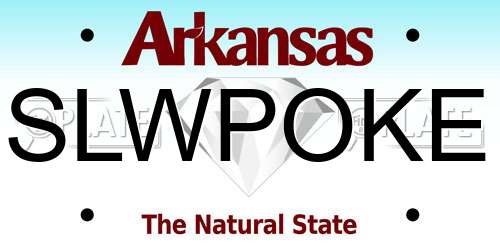 SLWPOKE Arkansas License Plate
