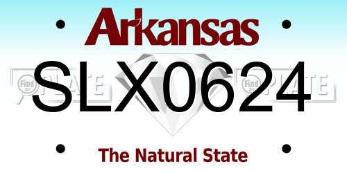 SLX0624 Arkansas License Plate