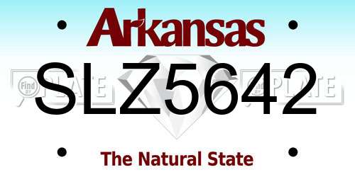 SLZ5642 Arkansas License Plate