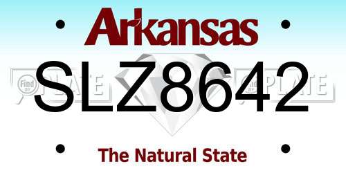 SLZ8642 Arkansas License Plate