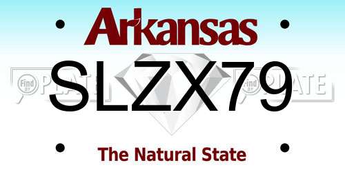 SLZX79 Arkansas License Plate