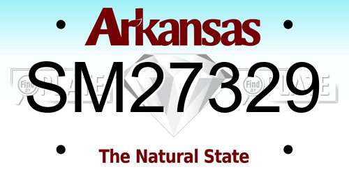 SM27329 Arkansas License Plate