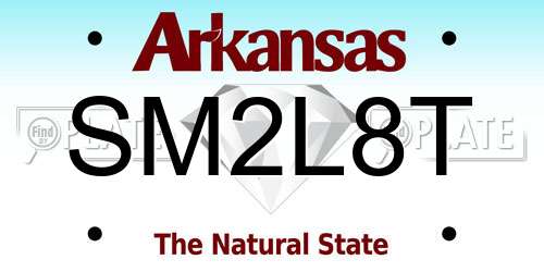 SM2L8T Arkansas License Plate