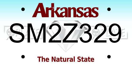 SM2Z329 Arkansas License Plate