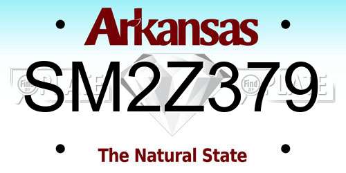 SM2Z379 Arkansas License Plate
