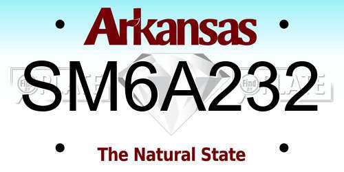 SM6A232 Arkansas License Plate