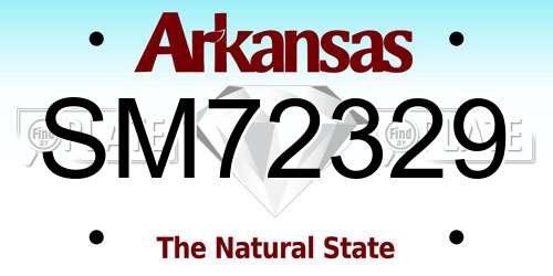 SM72329 Arkansas License Plate