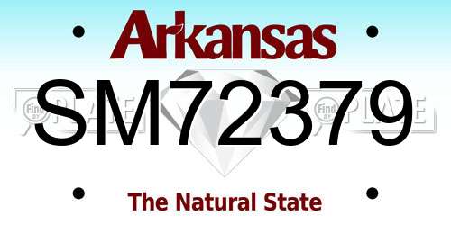 SM72379 Arkansas License Plate