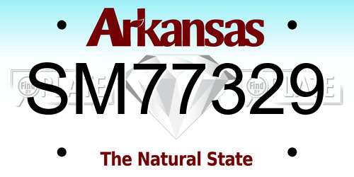SM77329 Arkansas License Plate