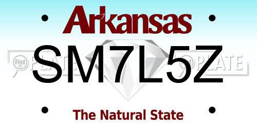 SM7L5Z Arkansas License Plate