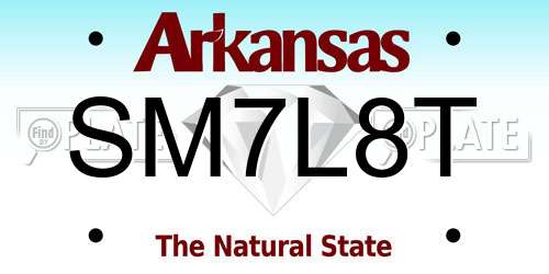 SM7L8T Arkansas License Plate