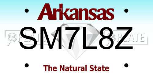 SM7L8Z Arkansas License Plate