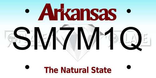 SM7M1Q Arkansas License Plate