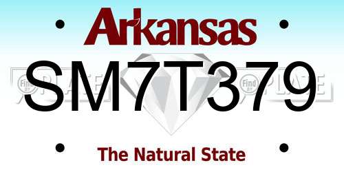 SM7T379 Arkansas License Plate