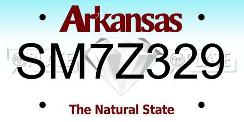 SM7Z329 Arkansas License Plate