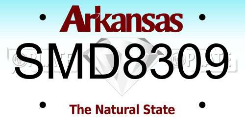 SMD8309 Arkansas License Plate