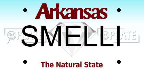 SMELLI Arkansas License Plate