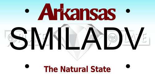 SMILADV Arkansas License Plate