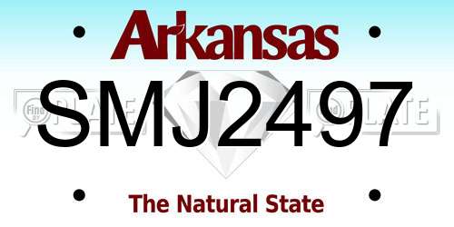 SMJ2497 Arkansas License Plate