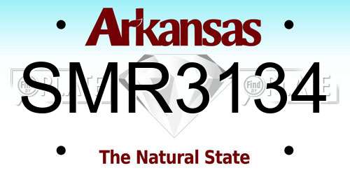 SMR3134 Arkansas License Plate