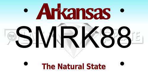 SMRK88 Arkansas License Plate