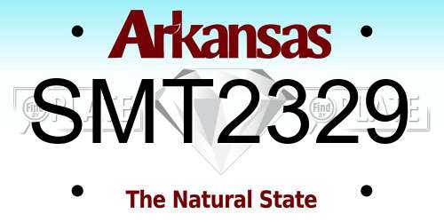 SMT2329 Arkansas License Plate