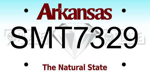 SMT7329 Arkansas License Plate