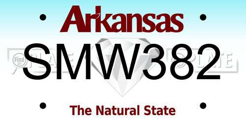 SMW382 Arkansas License Plate