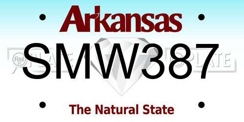 SMW387 Arkansas License Plate