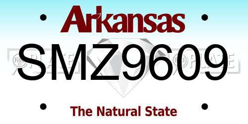 SMZ9609 Arkansas License Plate