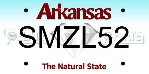 SMZL52 Arkansas License Plate