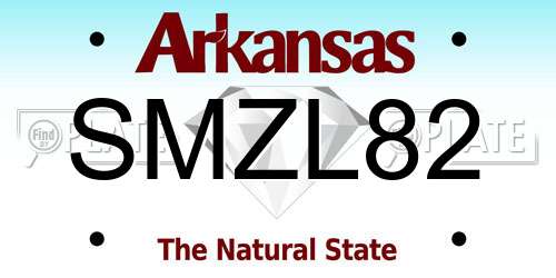 SMZL82 Arkansas License Plate