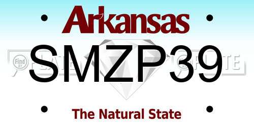 SMZP39 Arkansas License Plate