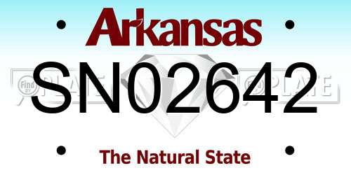 SN02642 Arkansas License Plate