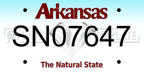 SN07647 Arkansas License Plate