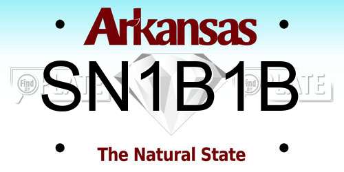 SN1B1B Arkansas License Plate