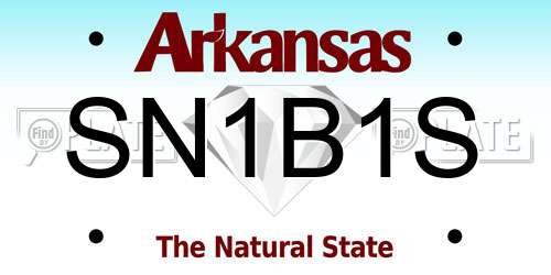 SN1B1S Arkansas License Plate